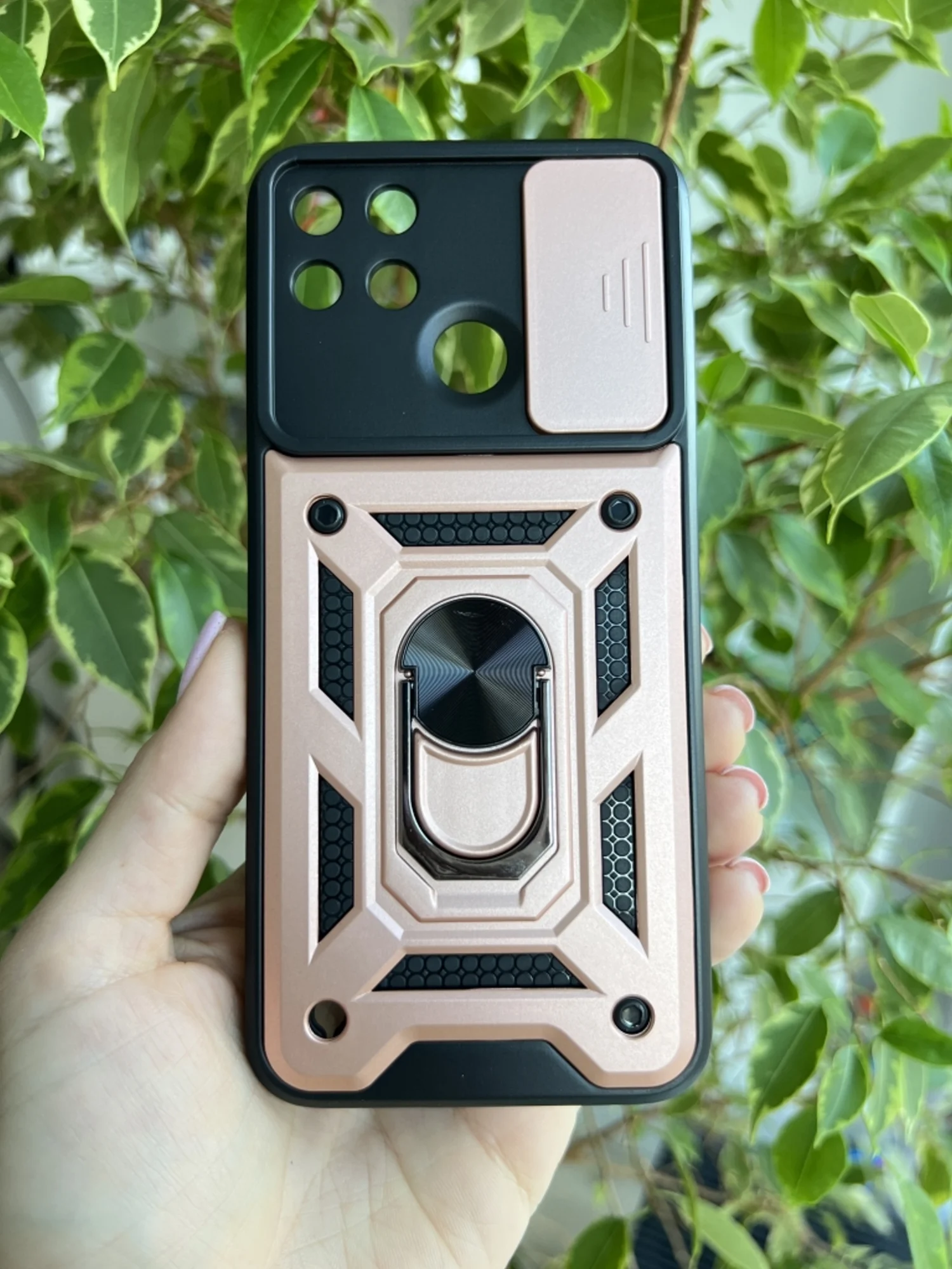 Розовый чехол противоударный armors для Realme C21Y и C25Y / Реалми С21У и С25У с защитой камеры