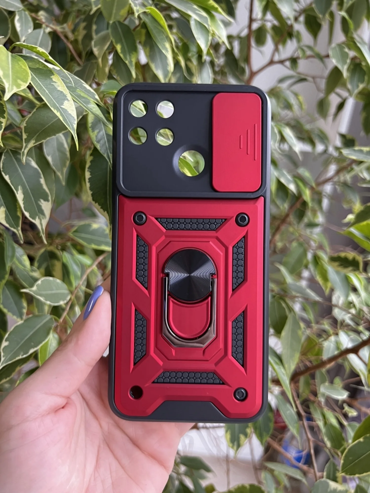 Красный чехол противоударный armors для Realme C21Y и C25Y / Реалми С21У и С25У с защитой камеры