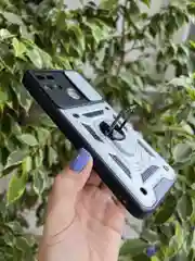 Серебряный чехол противоударный armors для Realme C21Y и C25Y / Реалми С21У и С25У с защитой камеры