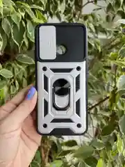 Серебряный чехол противоударный armors для Realme C21Y и C25Y / Реалми С21У и С25У с защитой камеры