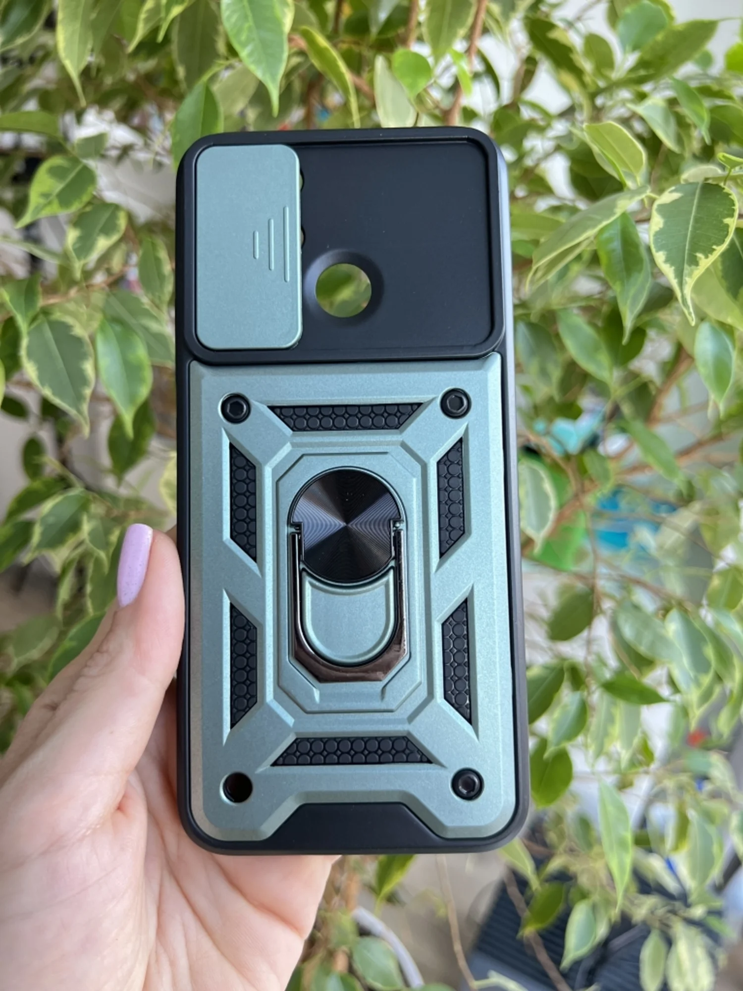 Зеленый чехол противоударный armors для Realme C21Y и C25Y / Реалми С21У и С25У с защитой камеры