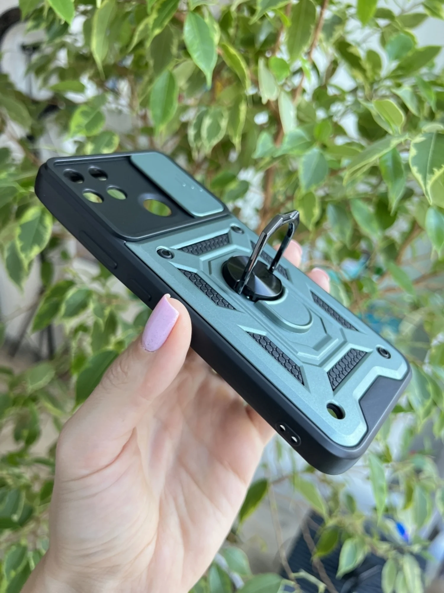 Зеленый чехол противоударный armors для Realme C21Y и C25Y / Реалми С21У и С25У с защитой камеры