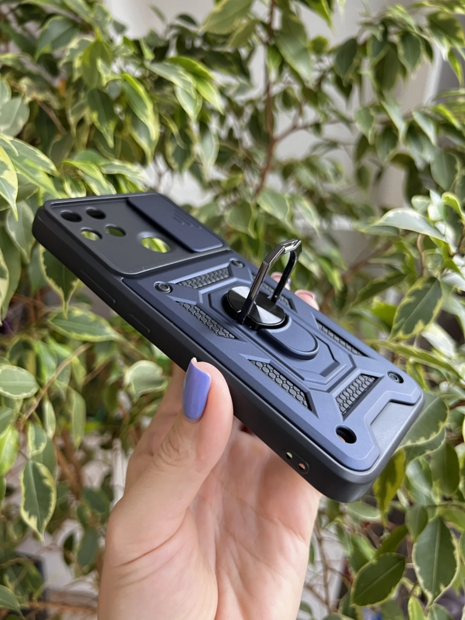 Темно-синий чехол противоударный armors для Realme C21Y и C25Y / Реалми С21У и С25У с защитой камеры