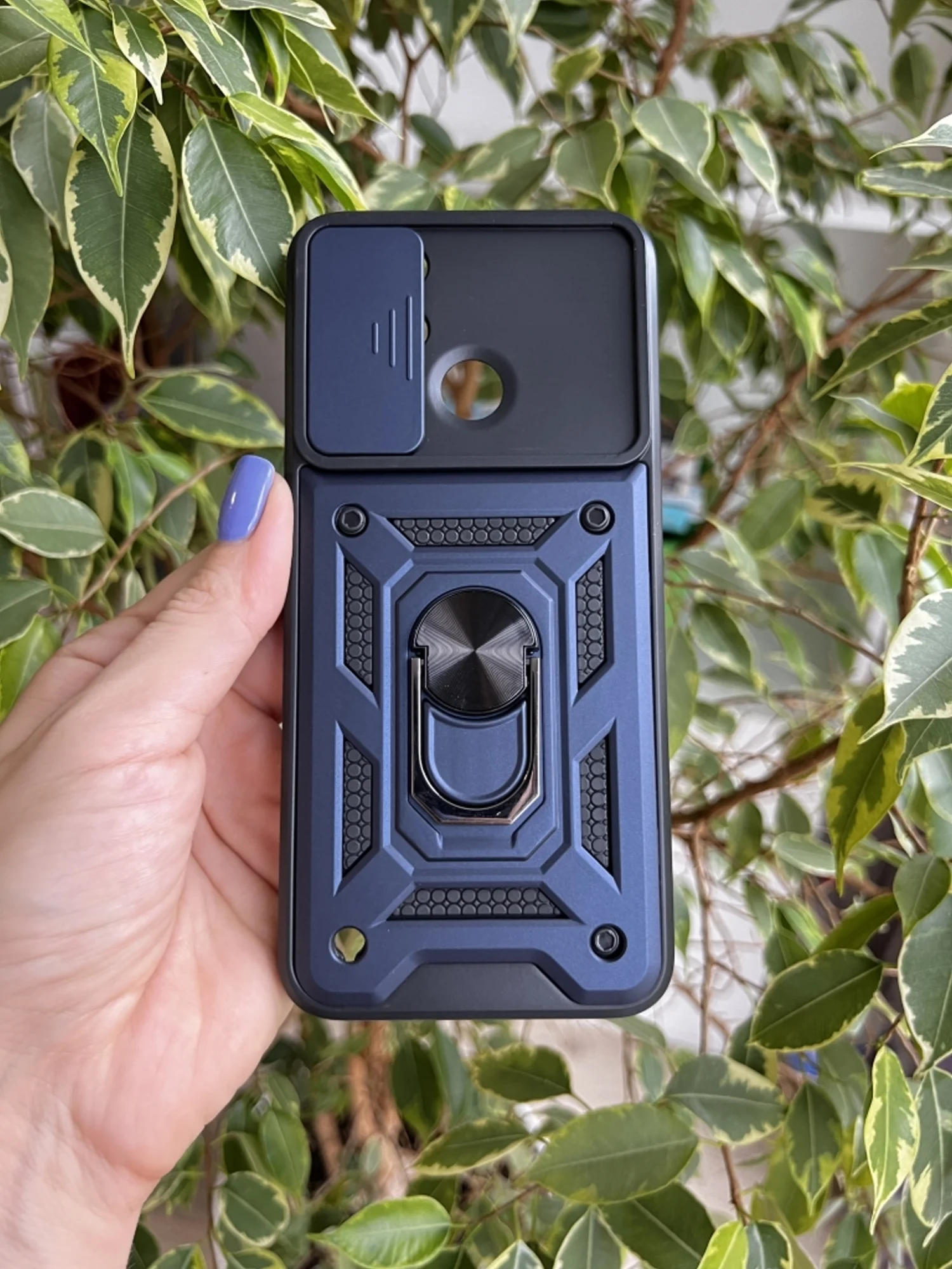 Темно-синий чехол противоударный armors для Realme C21Y и C25Y / Реалми С21У и С25У с защитой камеры