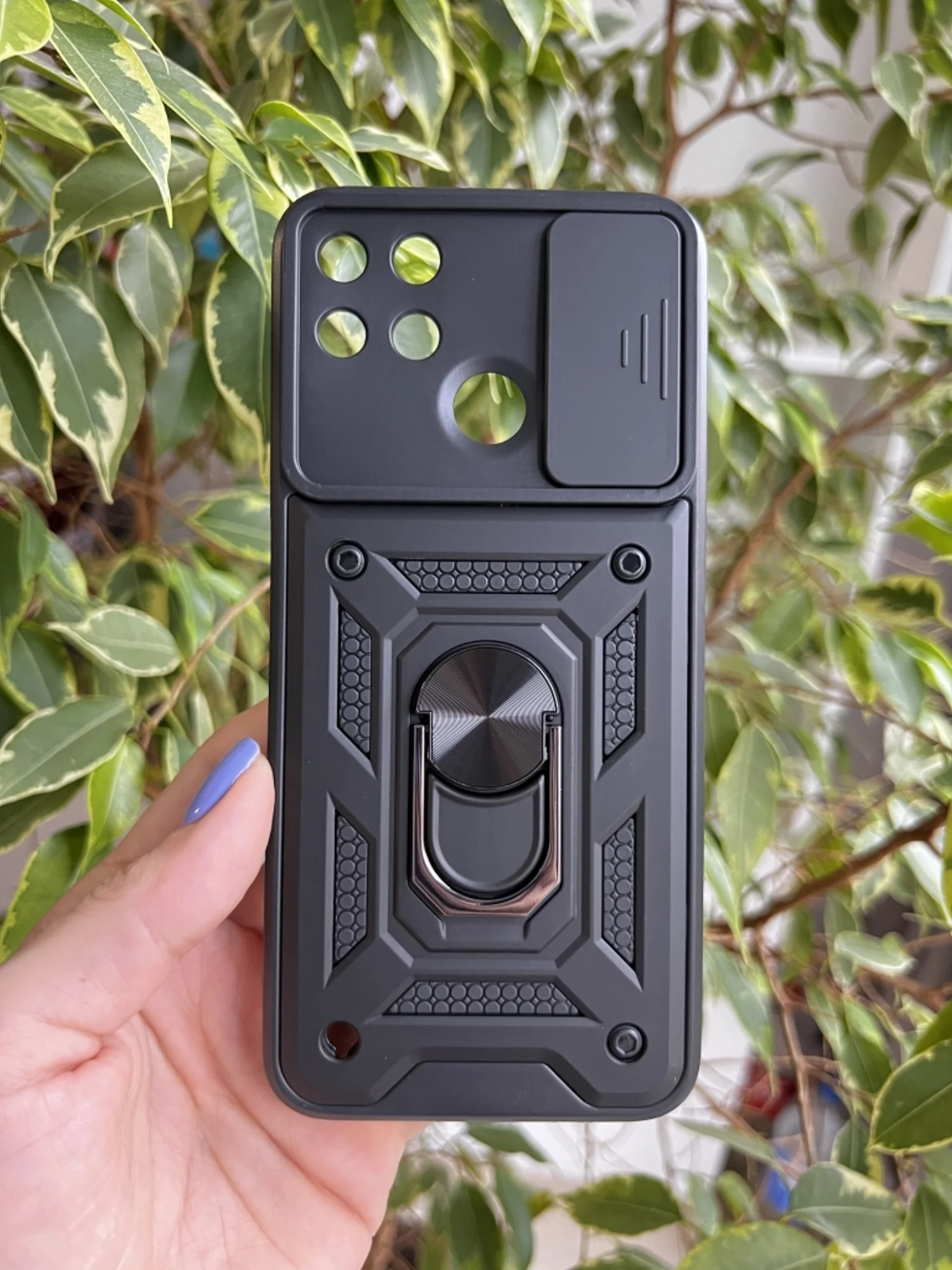 Черный чехол противоударный armors для Realme C21Y и C25Y / Реалми С21У и С25У с защитой камеры