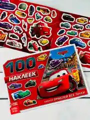 250 100 наклеек Наклейки мульт Тачки стикеры Маккуин Мэтр Франческо Развивающая книжка 3шт