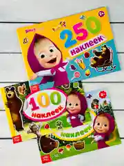 Наклейки альбом Маша и Медведь стикеры книга 3 шт мультгерои