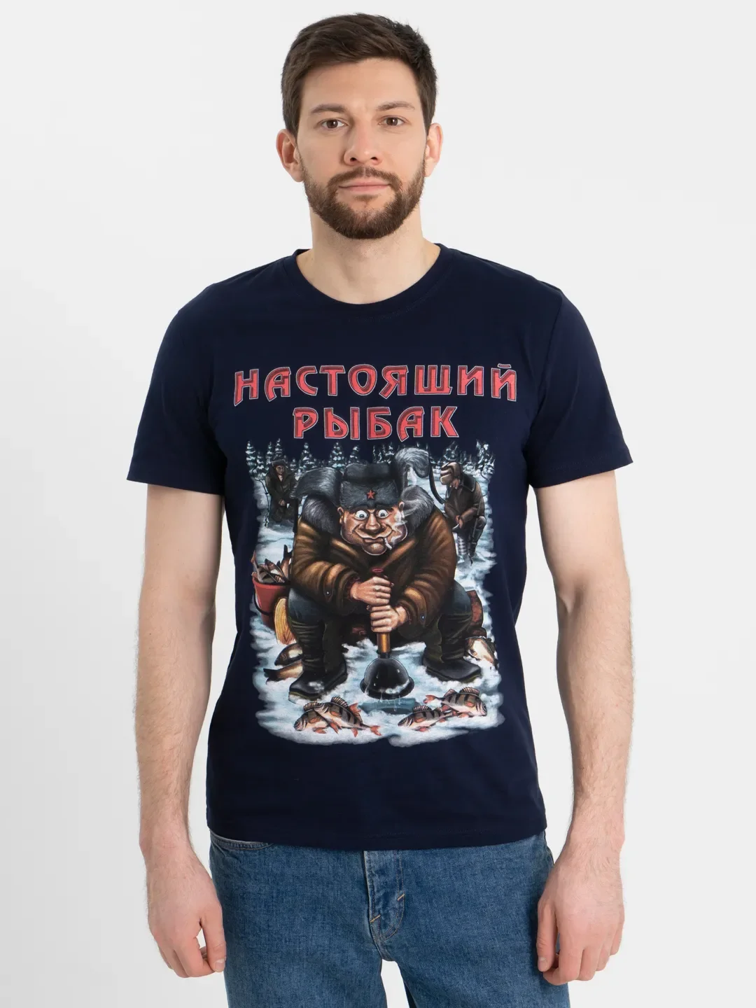 Черный мужская футболка с принтом