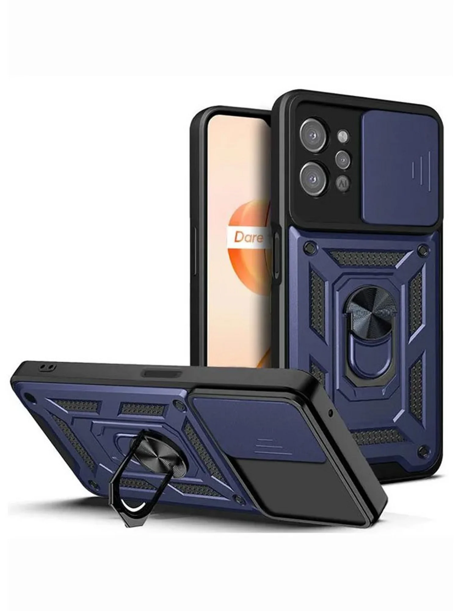 Темно-синий чехол противоударный armors для Realme C31 / Реалми С31 с защитой камеры