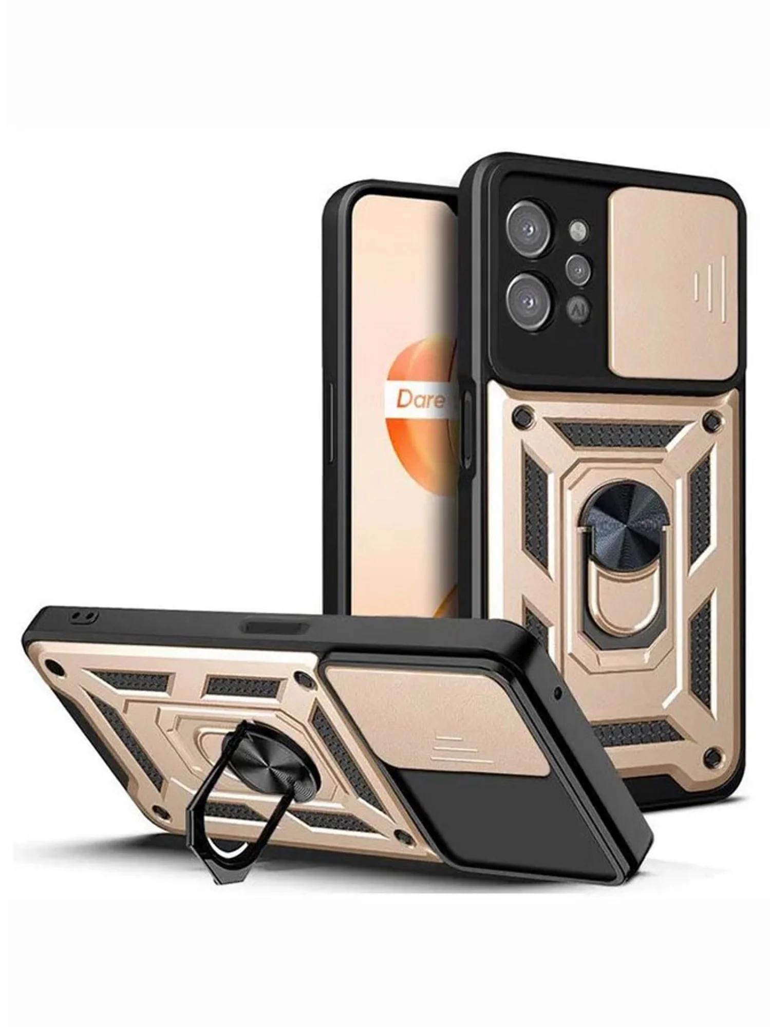 Золотой чехол противоударный armors для Realme C31 / Реалми С31 с защитой камеры
