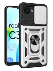 Серебряный чехол противоударный armors для Realme C30 и C30s и Narzo 50i Prime с защитой камеры