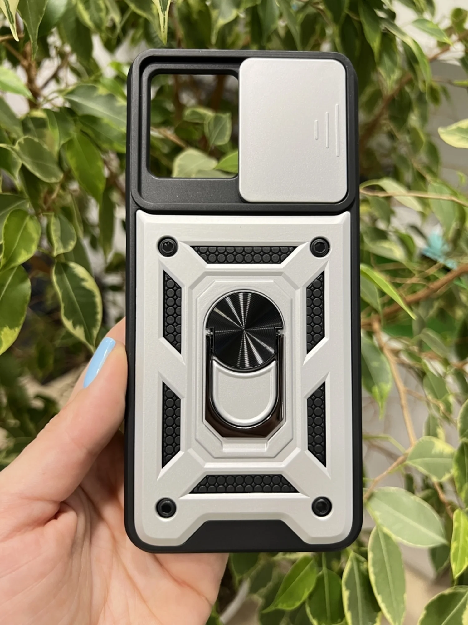 Серебряный чехол противоударный armors для Realme C30 и C30s и Narzo 50i Prime с защитой камеры