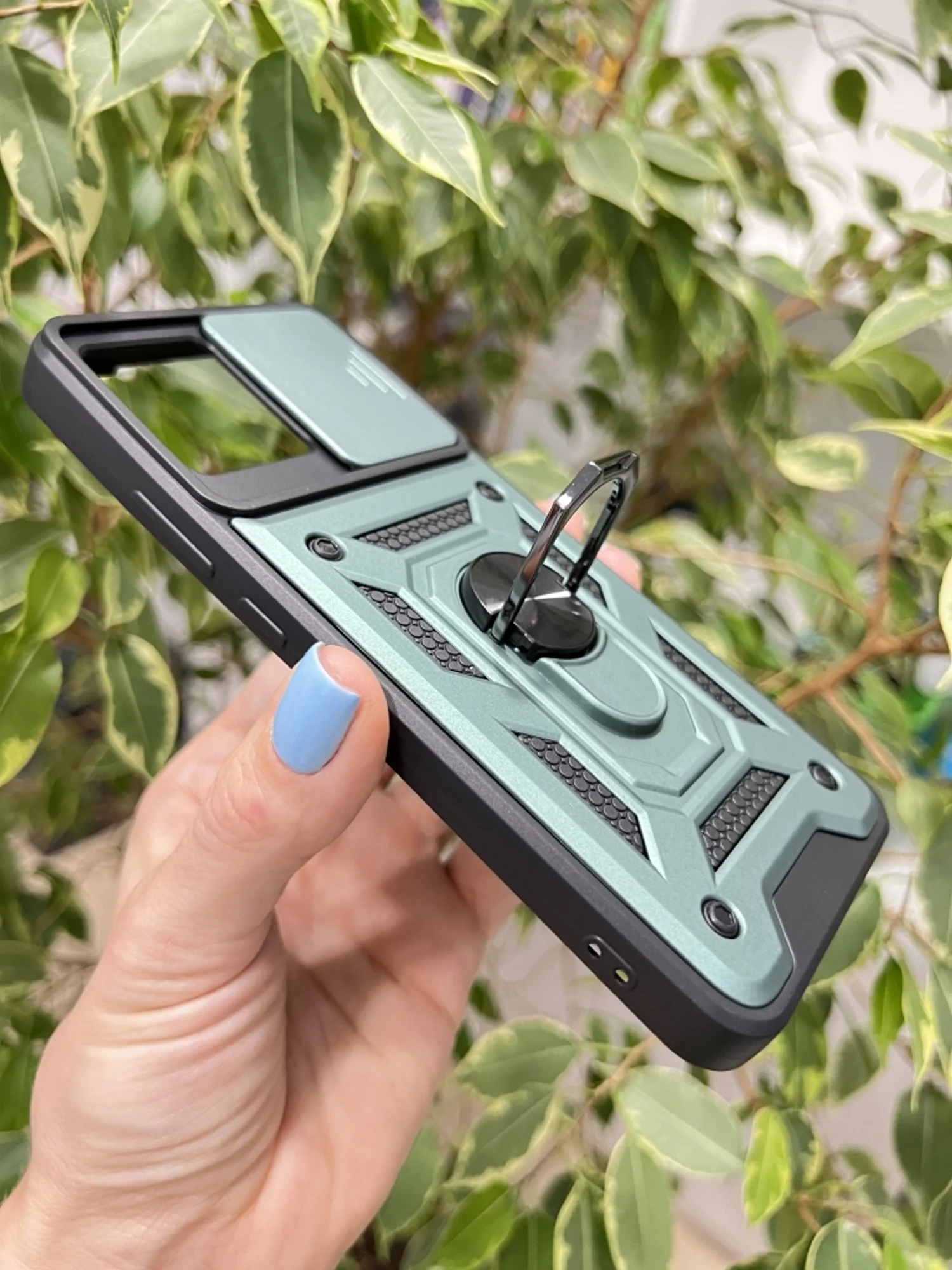 Зеленый чехол противоударный armors для Realme C30 и C30s и Narzo 50i Prime с защитой камеры