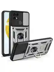Серебряный чехол противоударный armors для Realme C21 / Релми С21 с защитой камеры