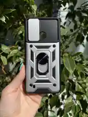 Серебряный чехол противоударный armors для Realme C21 / Релми С21 с защитой камеры