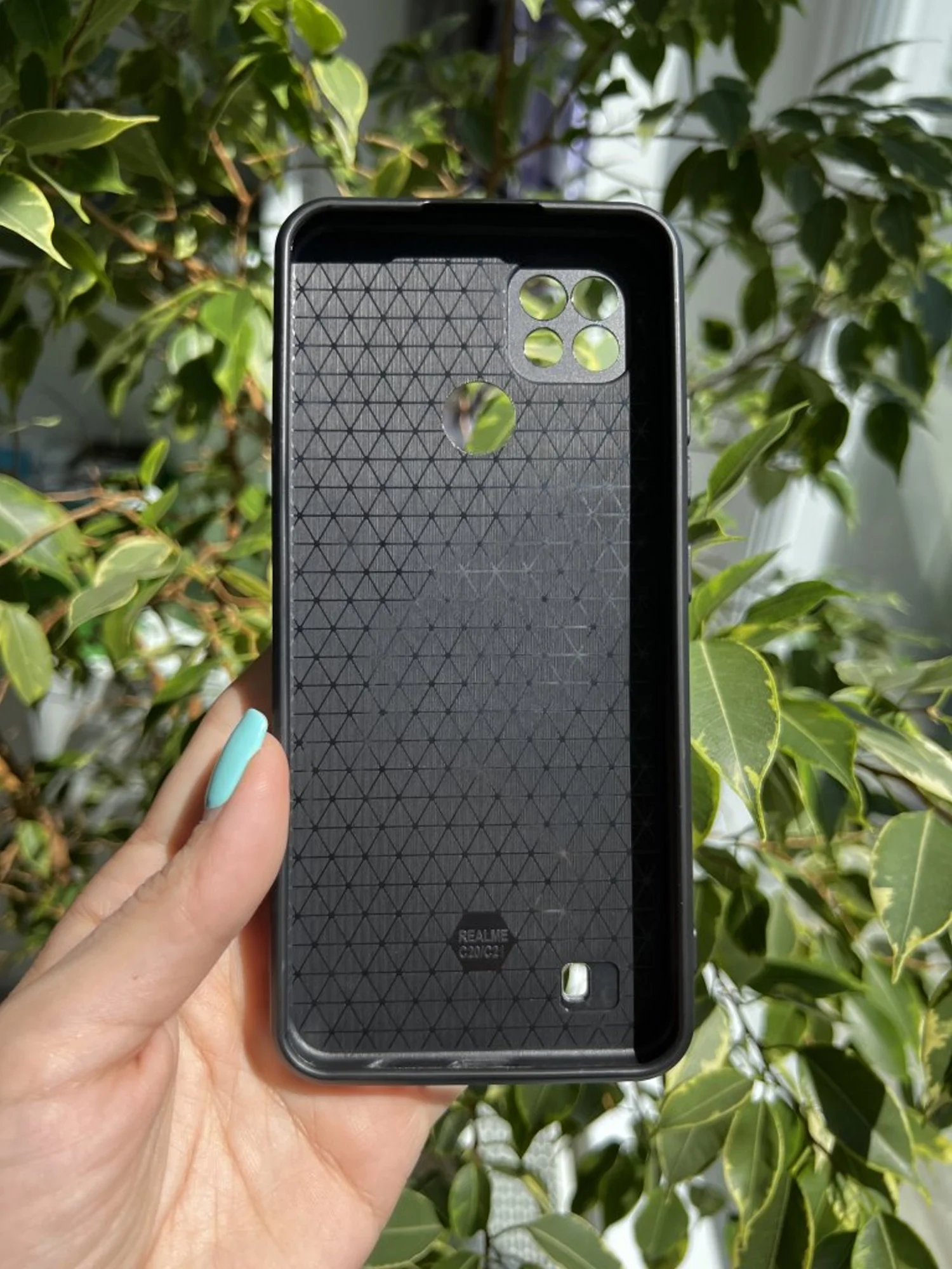Серебряный чехол противоударный armors для Realme C21 / Релми С21 с защитой камеры