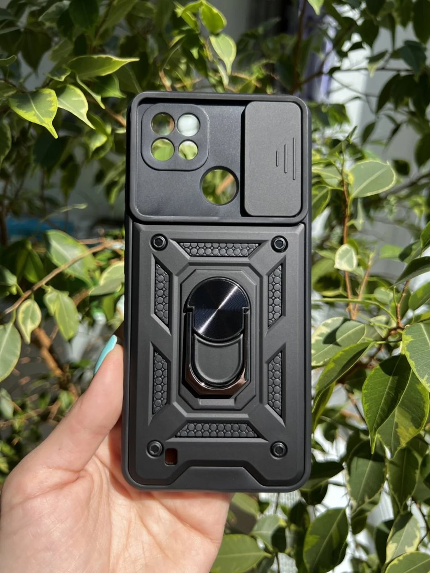 Черный чехол противоударный armors для Realme C21 / Релми С21 с защитой камеры