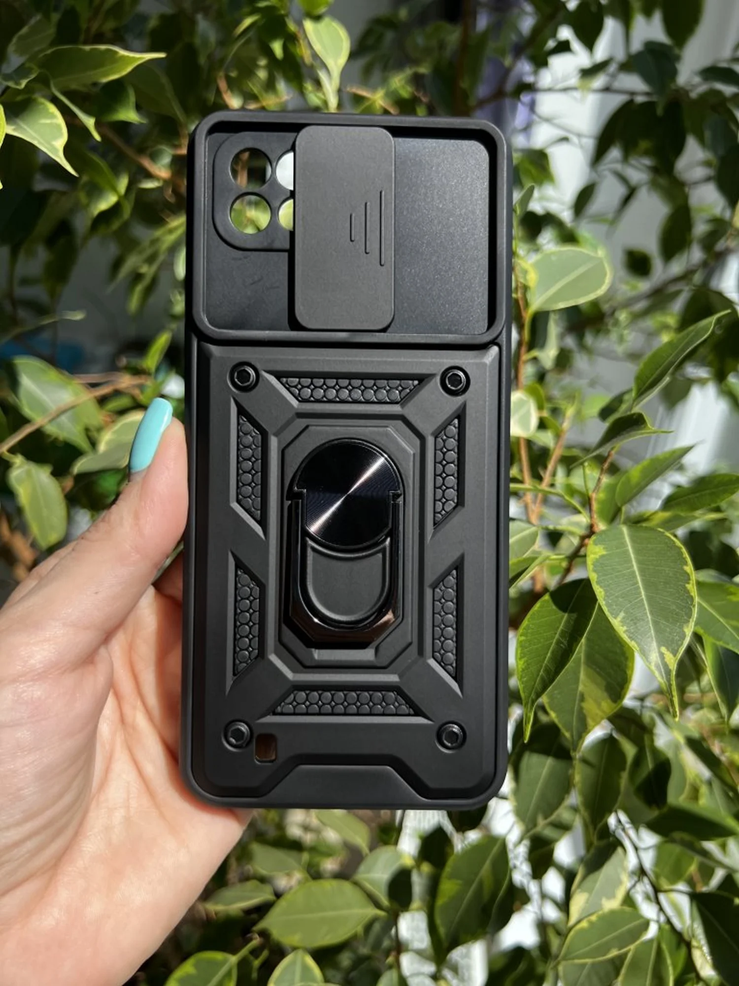 Черный чехол противоударный armors для Realme C21 / Релми С21 с защитой камеры