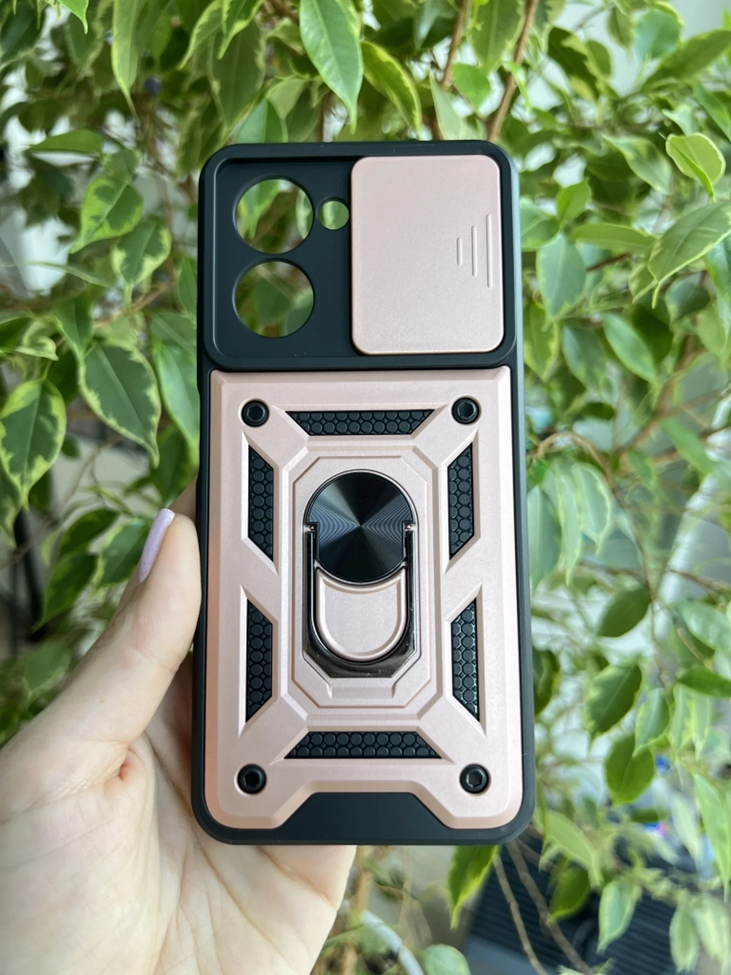 Розовый чехол противоударный armors для Realme C33 / Реалми С33 с защитой камеры