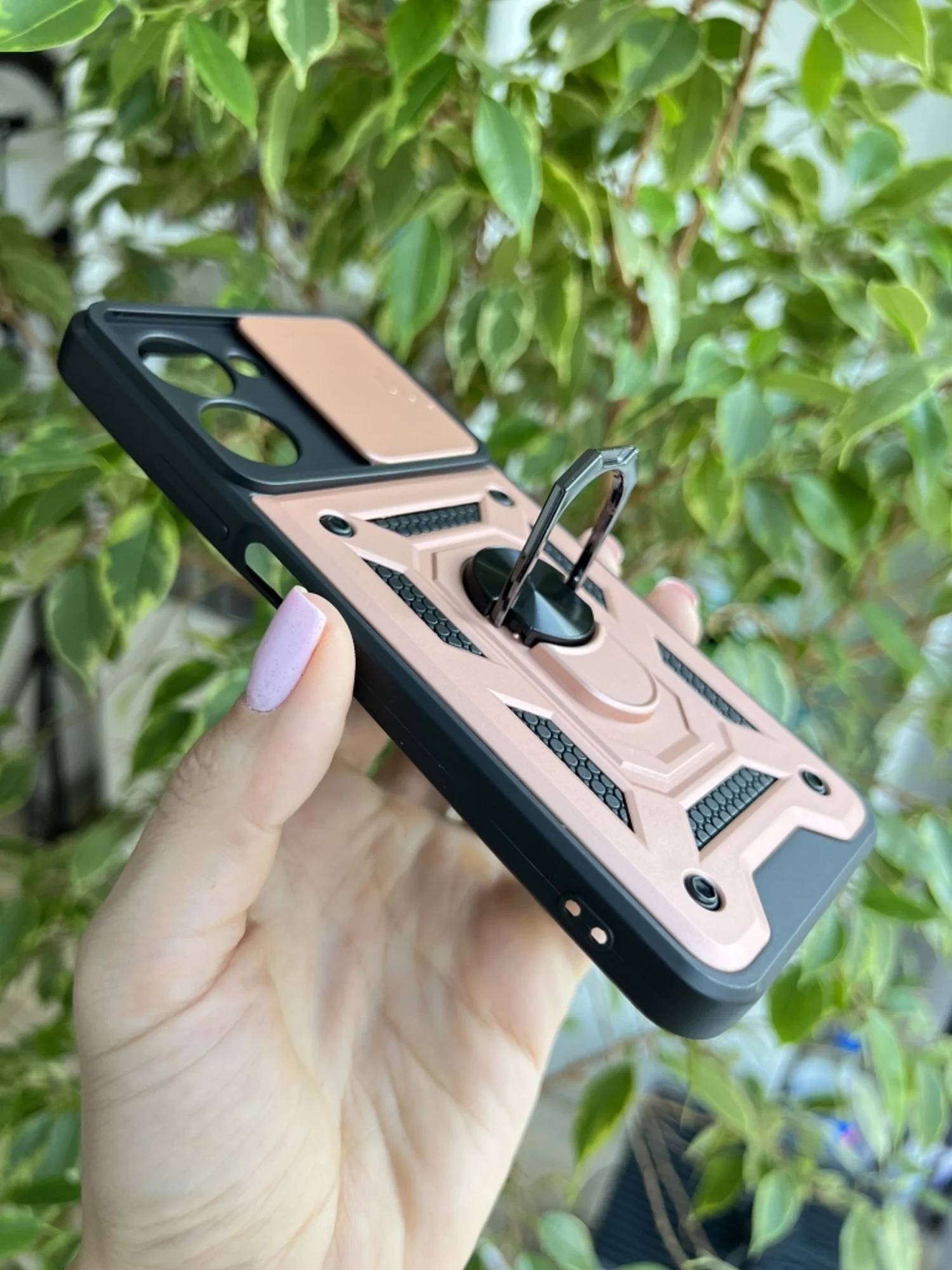 Розовый чехол противоударный armors для Realme C33 / Реалми С33 с защитой камеры