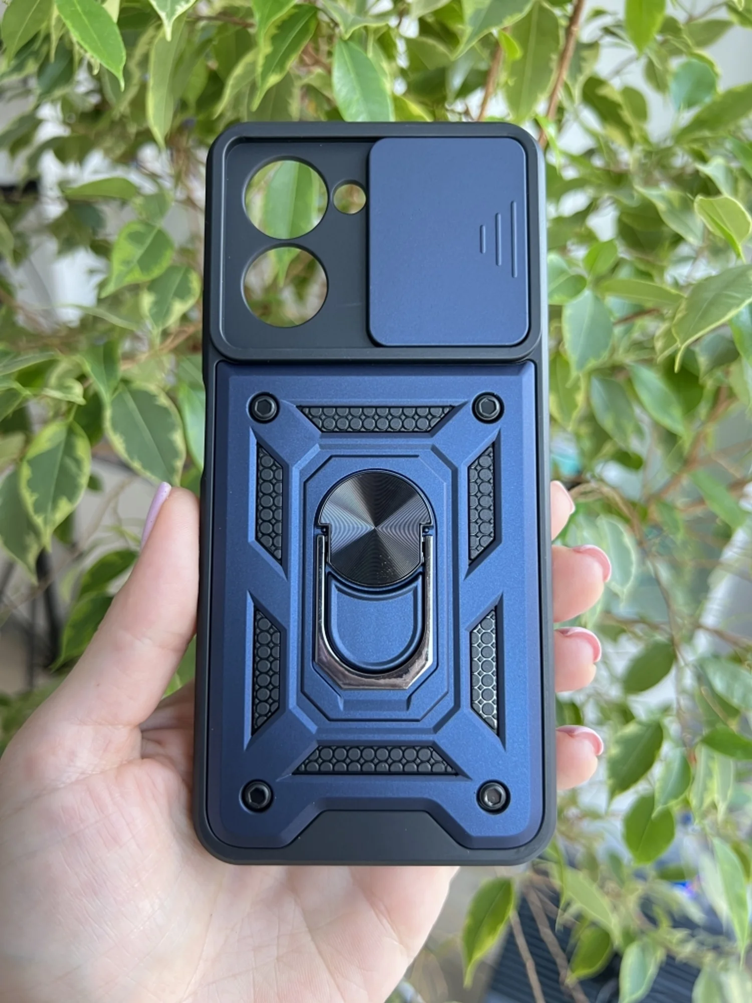 Темно-синий чехол противоударный armors для Realme C33 / Реалми С33 с защитой камеры