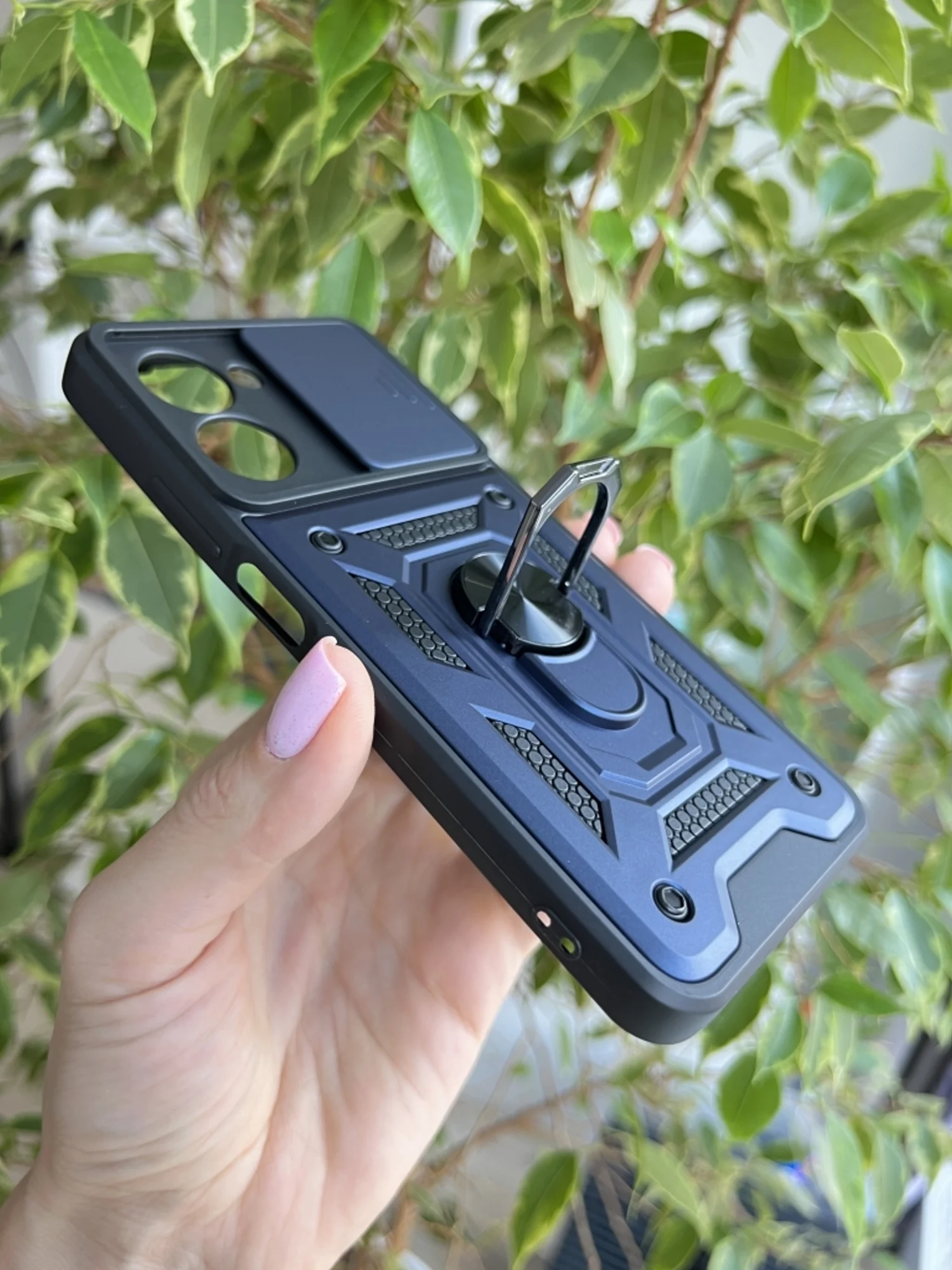 Темно-синий чехол противоударный armors для Realme C33 / Реалми С33 с защитой камеры