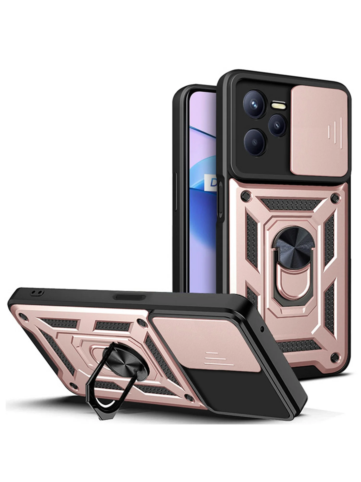 Черный чехол противоударный armors для Realme C35 / Реалми С35 с защитой камеры