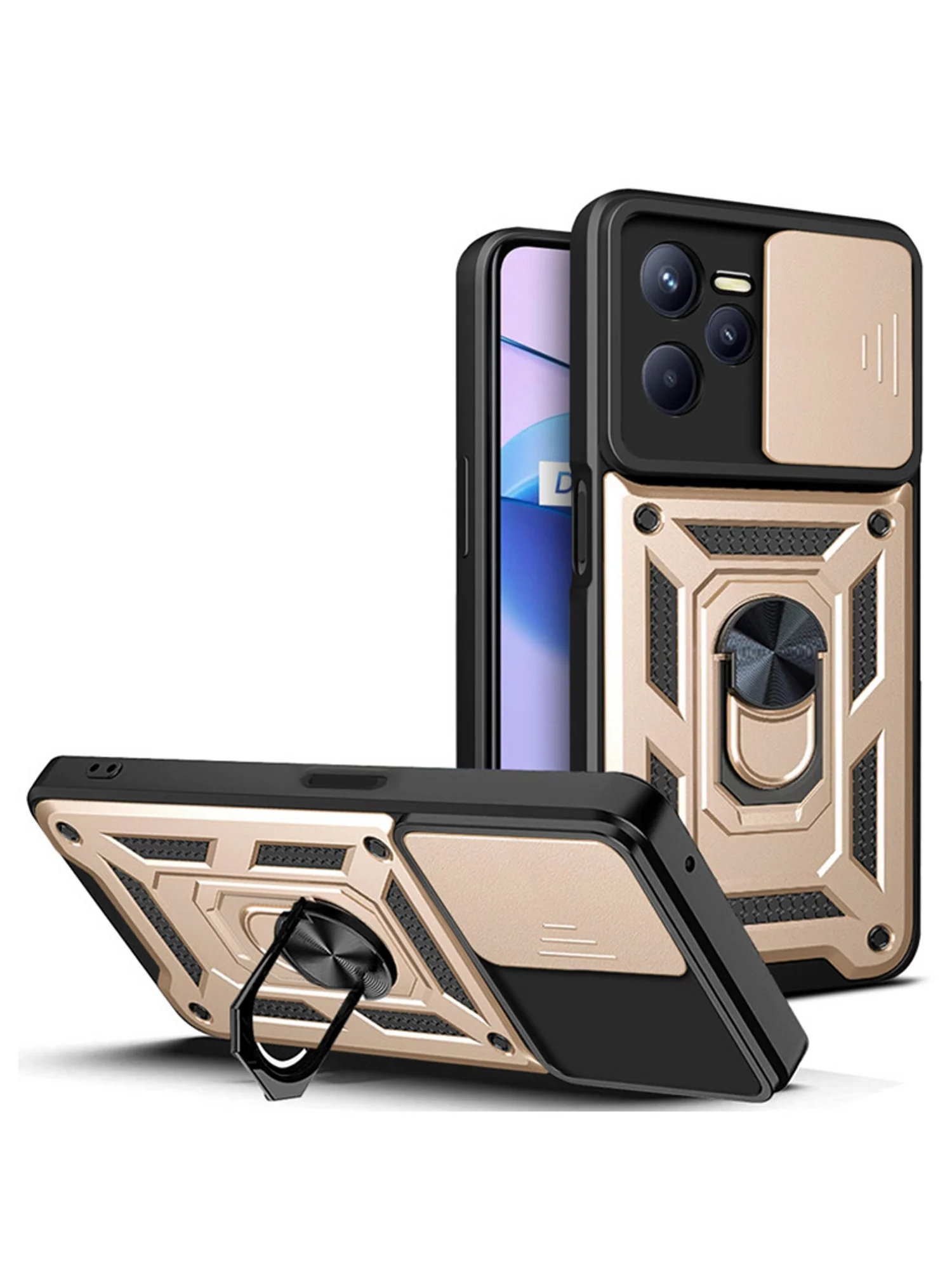 Черный чехол противоударный armors для Realme C35 / Реалми С35 с защитой камеры