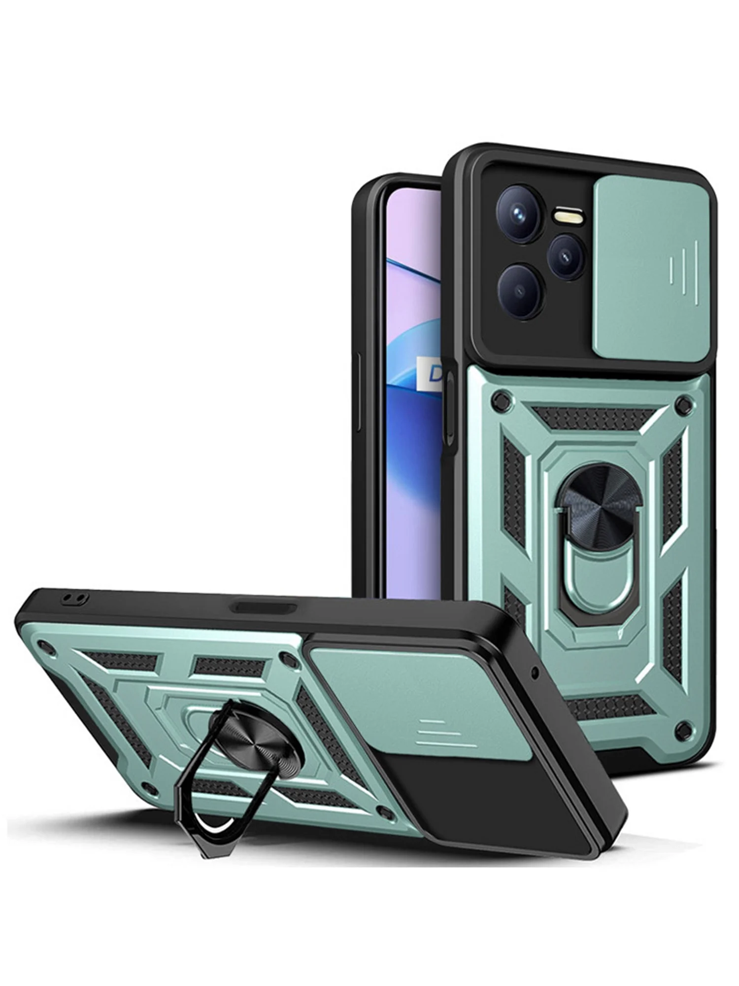 Черный чехол противоударный armors для Realme C35 / Реалми С35 с защитой камеры