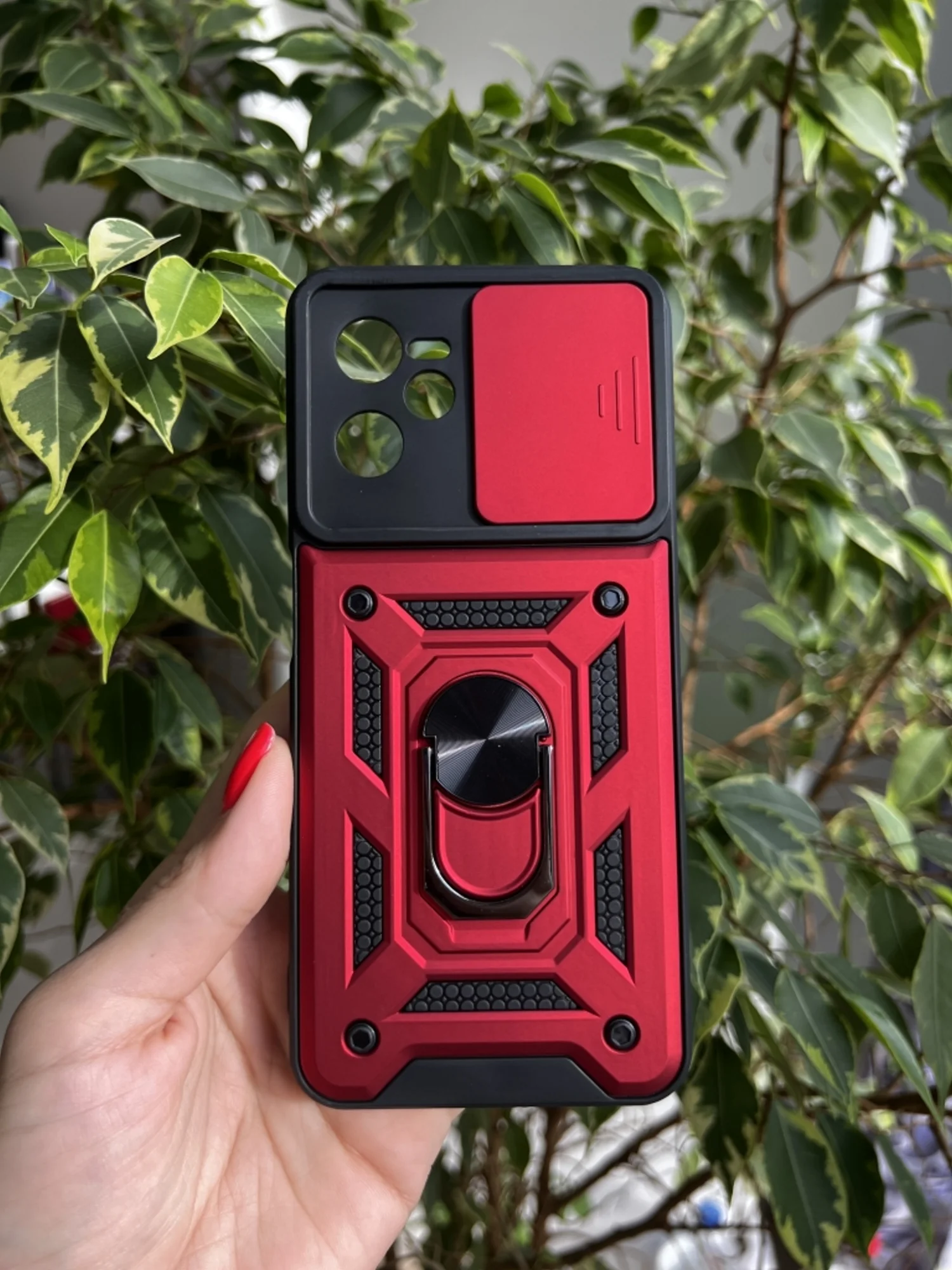 Красный чехол противоударный armors для Realme C35 / Реалми С35 с защитой камеры