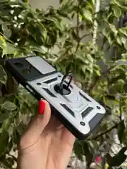 Серебряный чехол противоударный armors для Realme C35 / Реалми С35 с защитой камеры