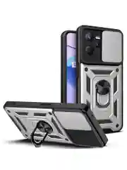 Серебряный чехол противоударный armors для Realme C35 / Реалми С35 с защитой камеры