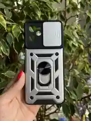 Серебряный чехол противоударный armors для Realme C35 / Реалми С35 с защитой камеры