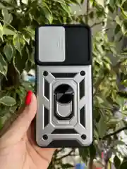 Серебряный чехол противоударный armors для Realme C35 / Реалми С35 с защитой камеры