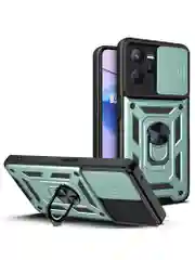Зеленый чехол противоударный armors для Realme C35 / Реалми С35 с защитой камеры