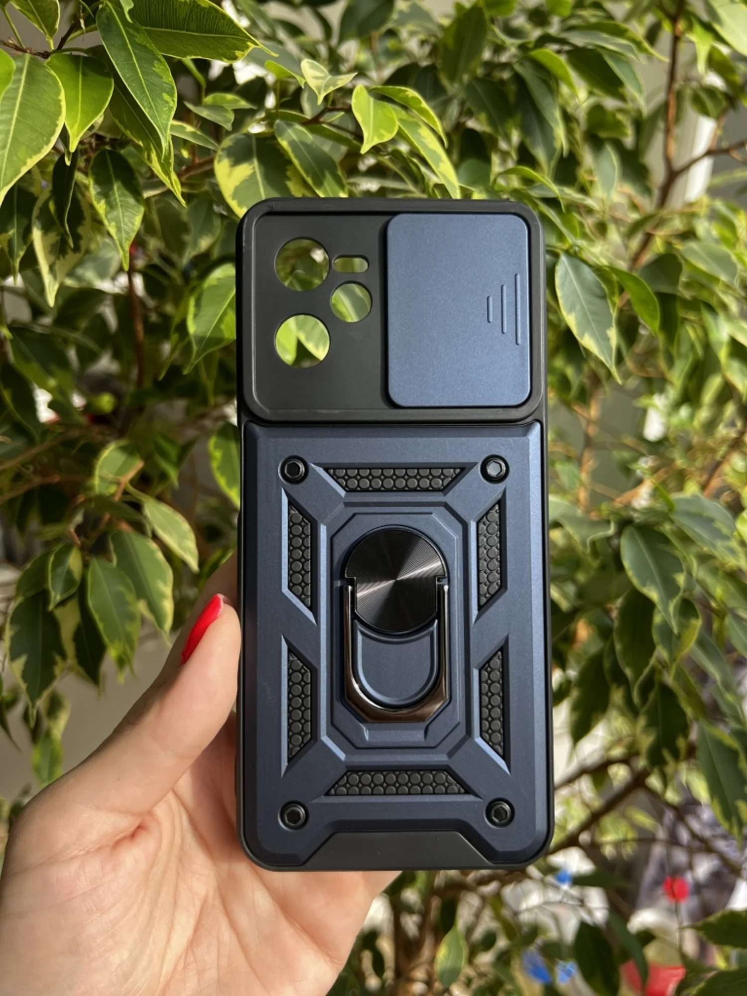 Темно-синий чехол противоударный armors для Realme C35 / Реалми С35 с защитой камеры