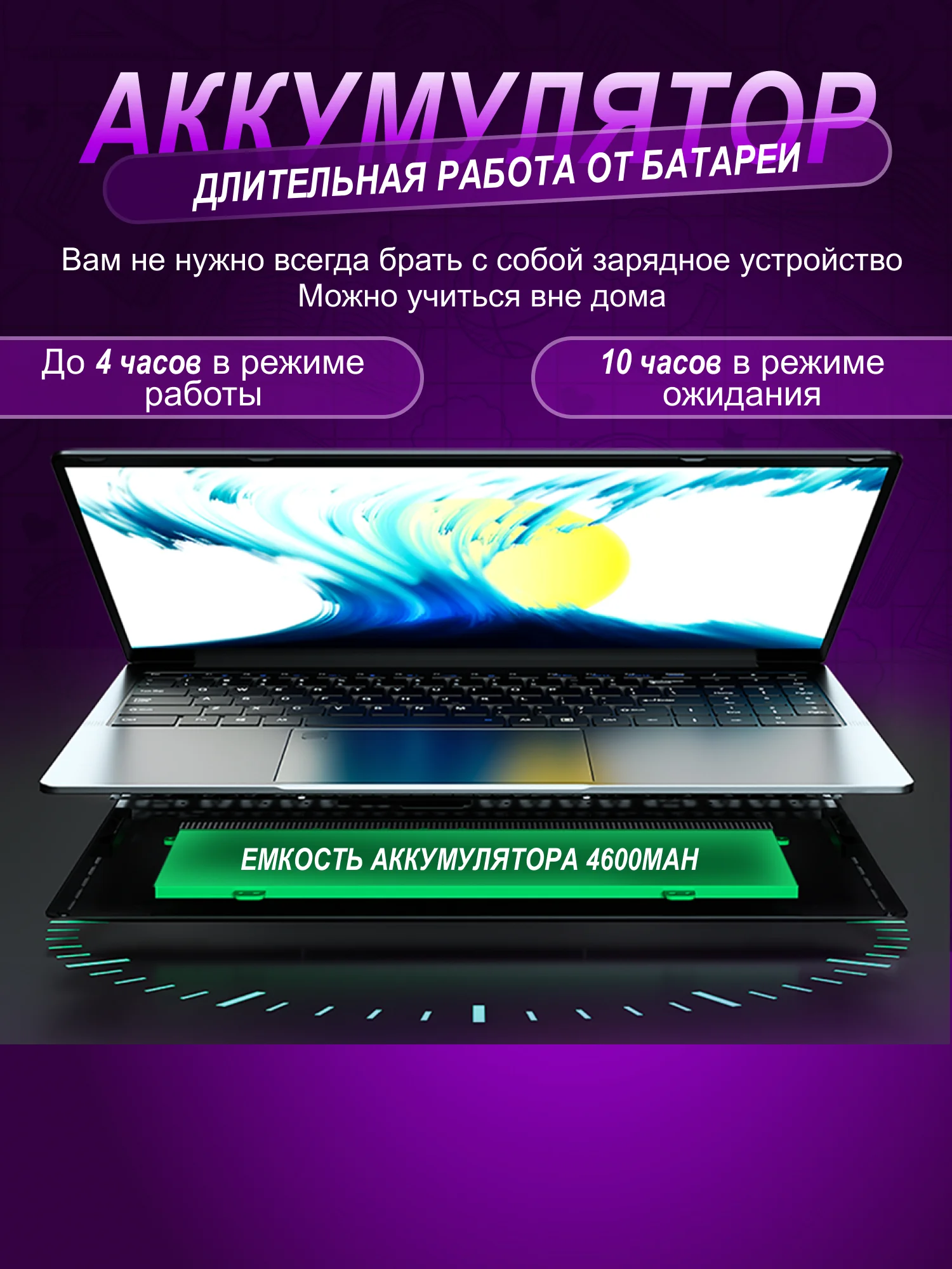 Ноутбук для работы, учебы, игр Like Smart Intel N5095 16/512GB IPS 15.6, русская клавиатура