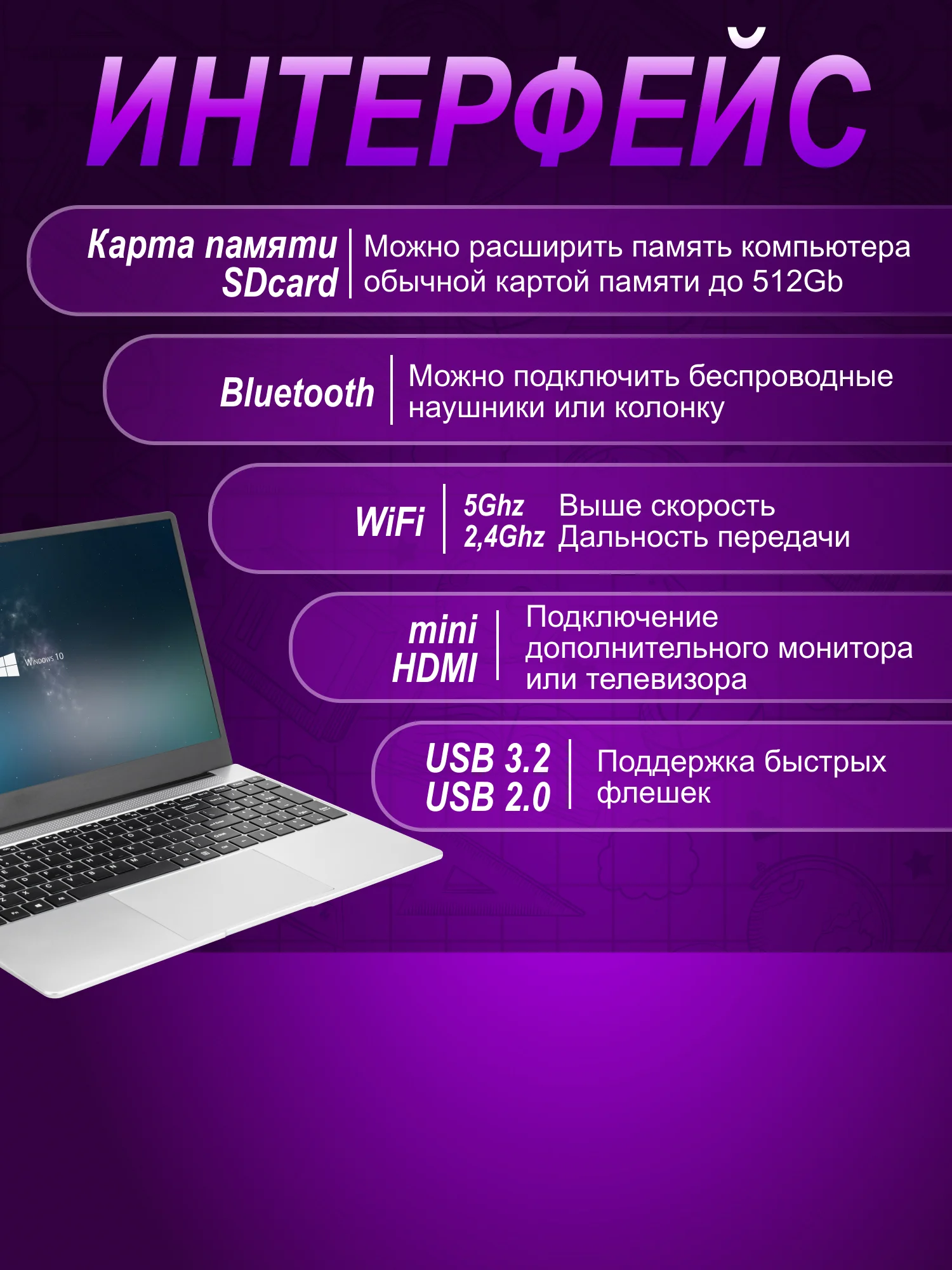 Ноутбук для работы, учебы, игр Like Smart Intel N5095 16/512GB IPS 15.6, русская клавиатура