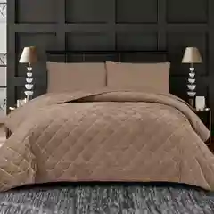 Покрывало на 2х спальную,евро кровати ,Размер - 220/240,Ткань - верх (велюр),низ - хлопок