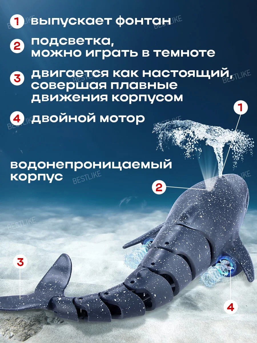 Игрушка Кит для игр в воде с пультом, игрушка для ванной