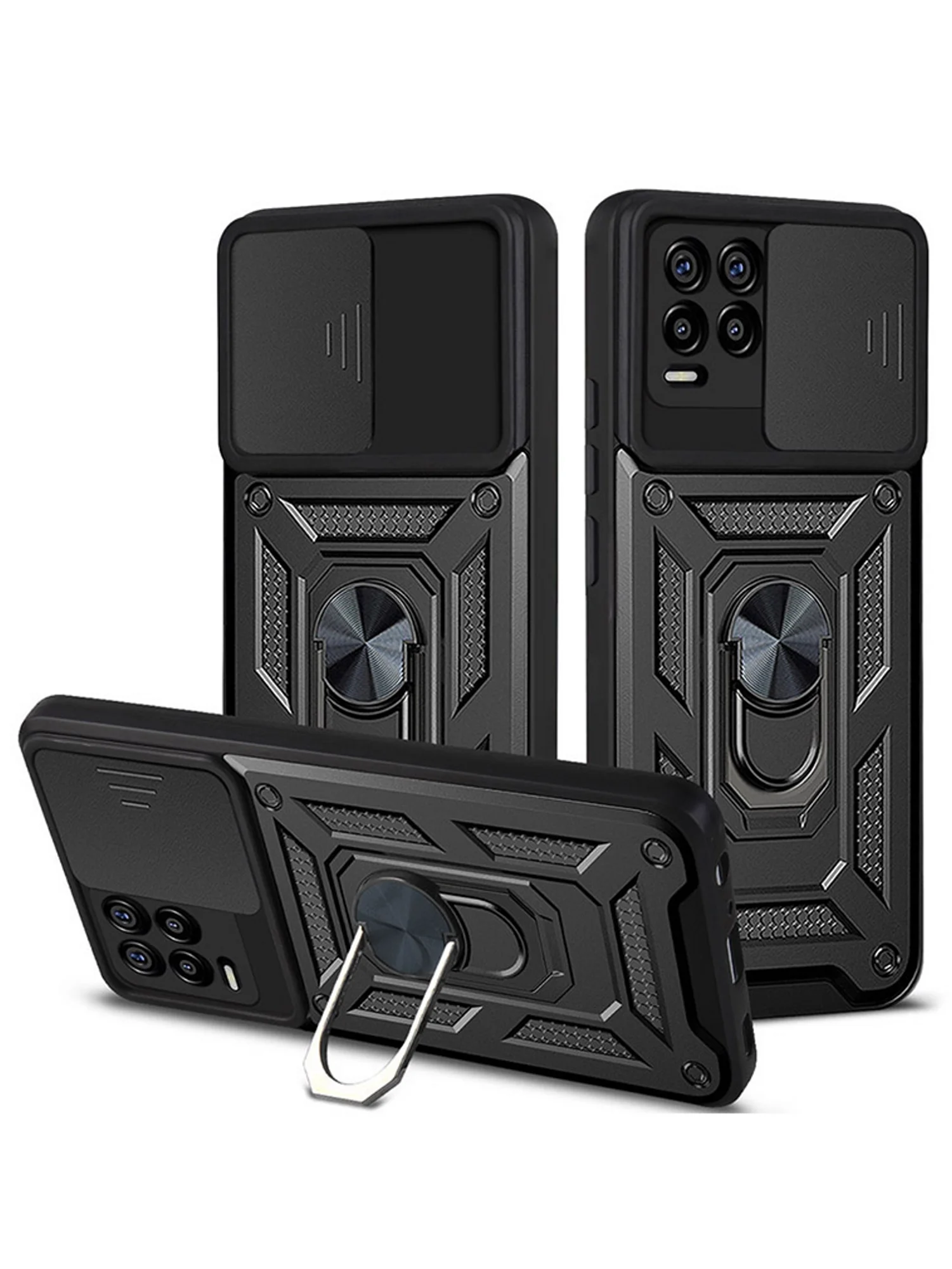 Темно-синий чехол противоударный armors для Realme 8 и 8 Pro / Реалми 8 и 8 Про с защитой камеры