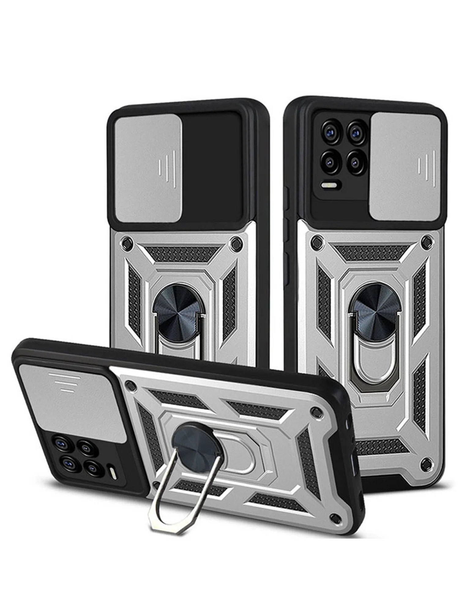 Темно-синий чехол противоударный armors для Realme 8 и 8 Pro / Реалми 8 и 8 Про с защитой камеры