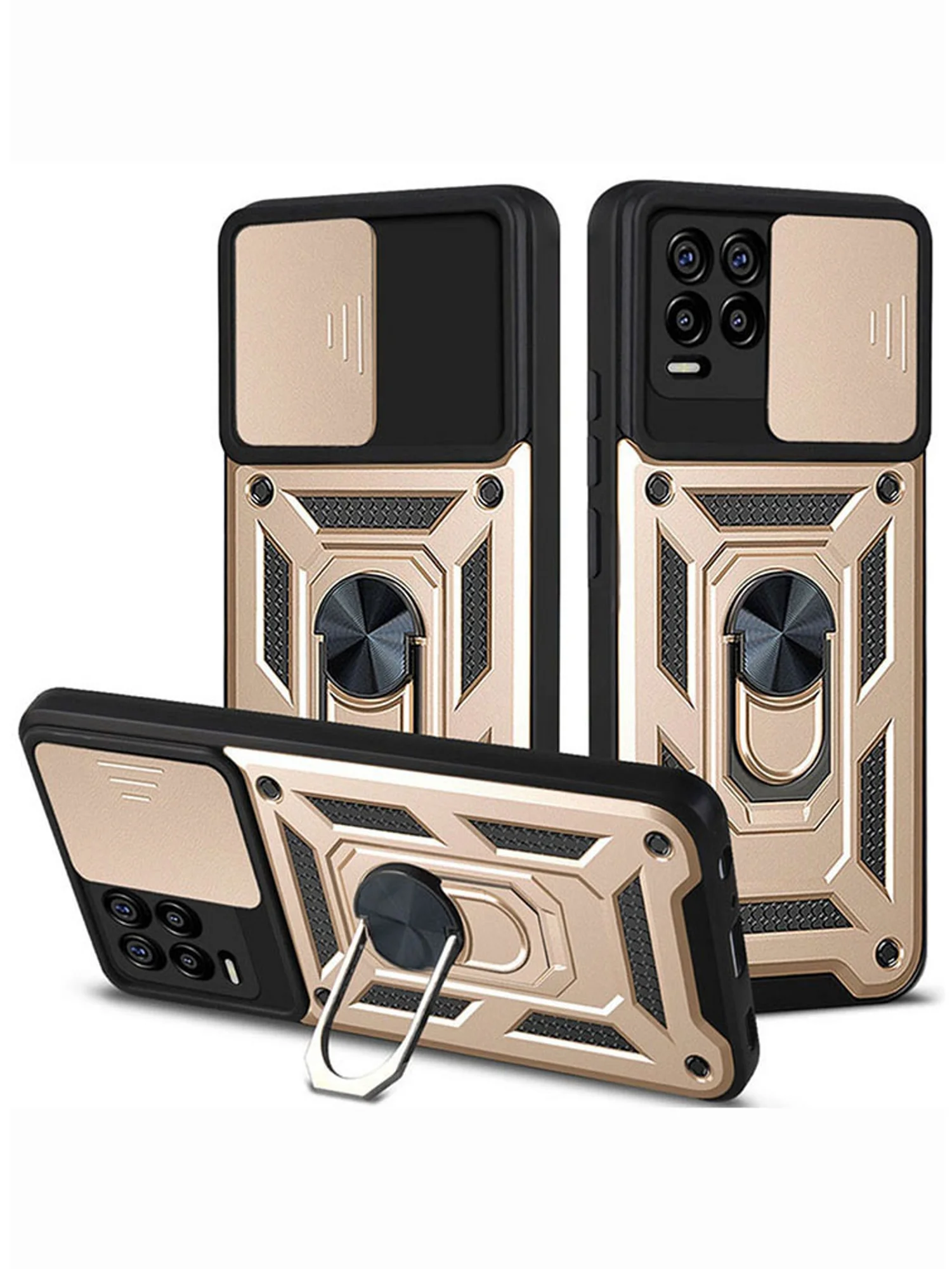 Темно-синий чехол противоударный armors для Realme 8 и 8 Pro / Реалми 8 и 8 Про с защитой камеры