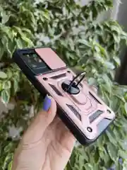 Розовый чехол противоударный armors для Realme 8 и 8 Pro / Реалми 8 и 8 Про с защитой камеры