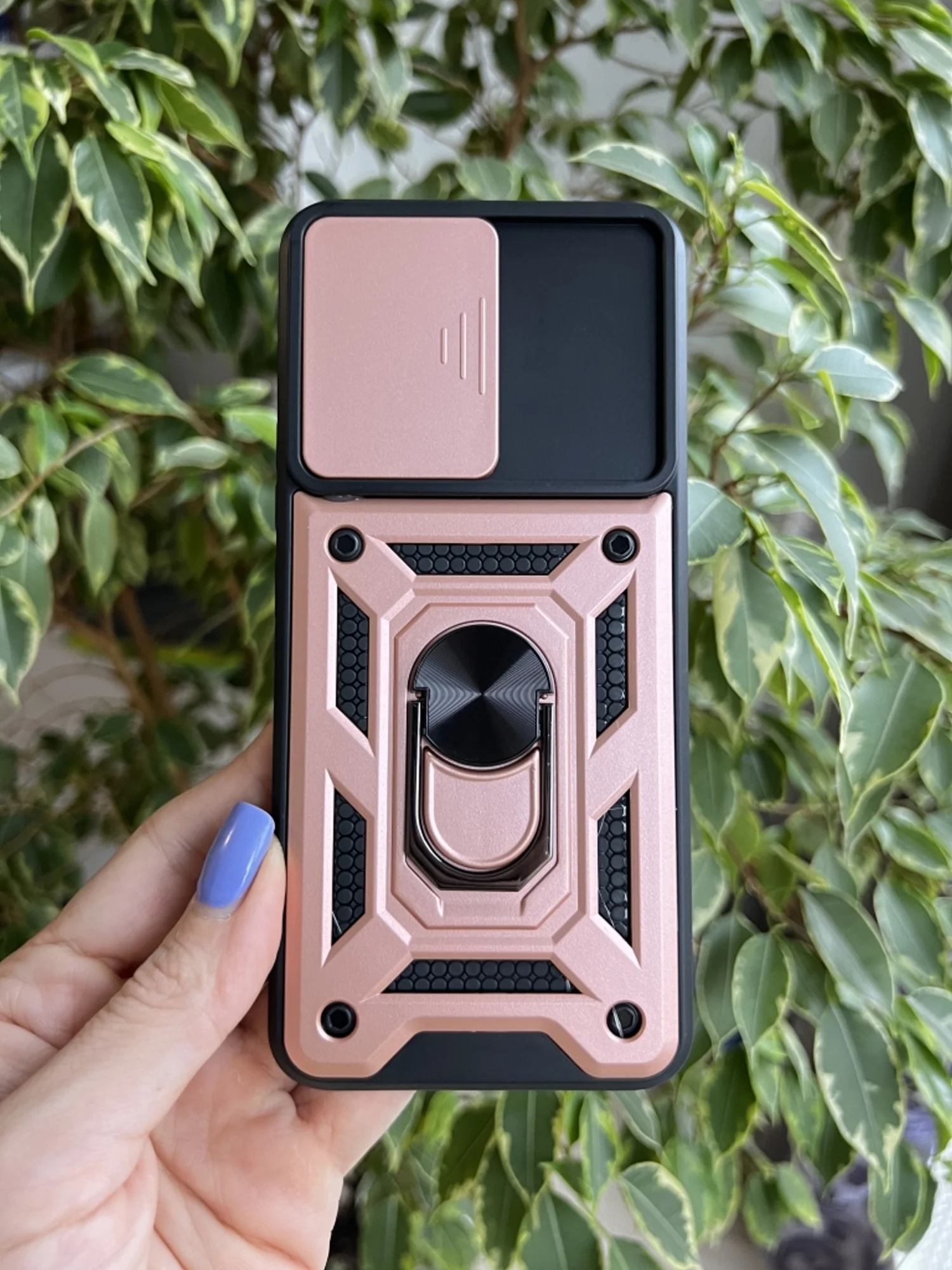 Розовый чехол противоударный armors для Realme 8 и 8 Pro / Реалми 8 и 8 Про с защитой камеры