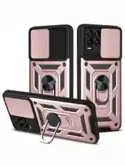 Розовый чехол противоударный armors для Realme 8 и 8 Pro / Реалми 8 и 8 Про с защитой камеры