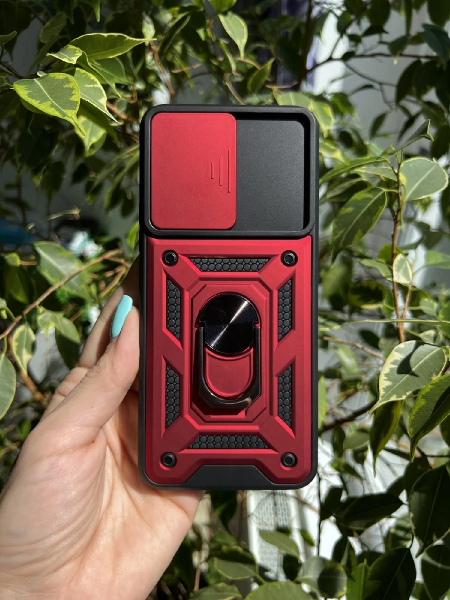 Красный чехол противоударный armors для Realme 8 и 8 Pro / Реалми 8 и 8 Про с защитой камеры