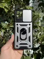 Серебряный чехол противоударный armors для Realme 8 и 8 Pro / Реалми 8 и 8 Про с защитой камеры