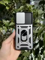 Серебряный чехол противоударный armors для Realme 8 и 8 Pro / Реалми 8 и 8 Про с защитой камеры