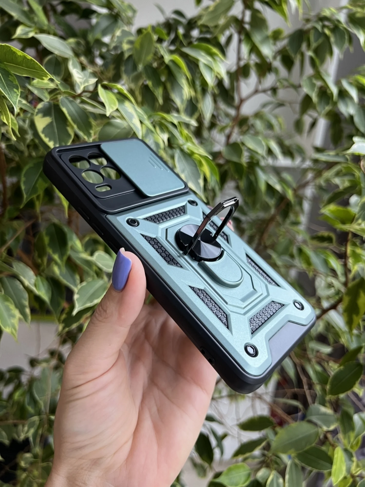 Зеленый чехол противоударный armors для Realme 8 и 8 Pro / Реалми 8 и 8 Про с защитой камеры